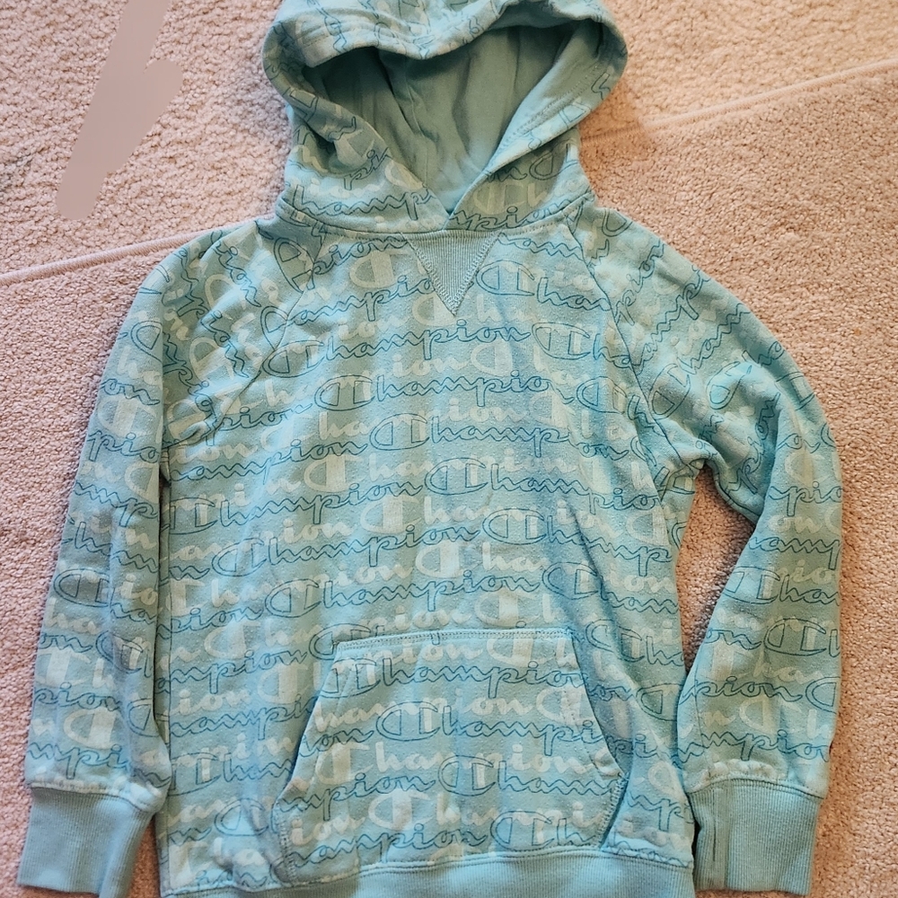 Champion Kids Light Blue Logo Hoodie